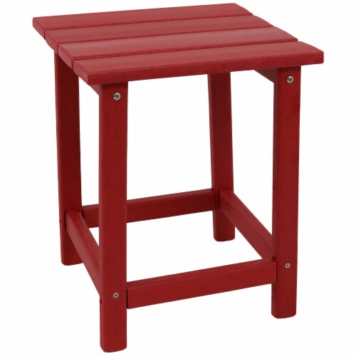 Sunnydaze 14.75 in Adirondack AllWeather HDPE Patio Side Table Red