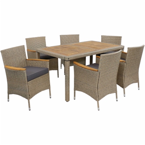 Sunnydaze Foxford 7-Piece Outdoor Dining Patio Furniture Set with