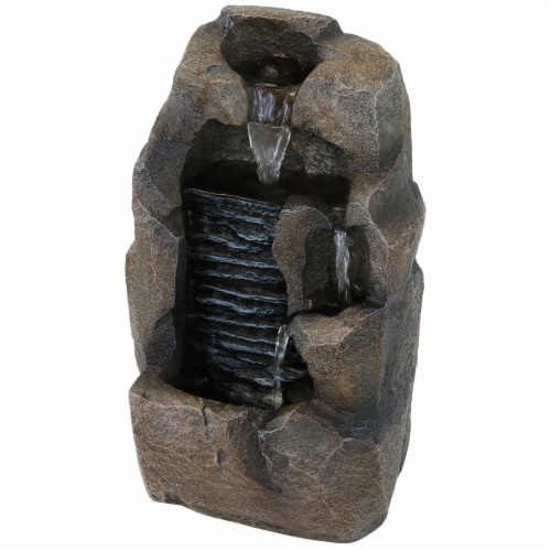 Tabletop Indoor Water Fountain 12 Stony Rock Waterfall Table Spa Zen Decor Perspective: front