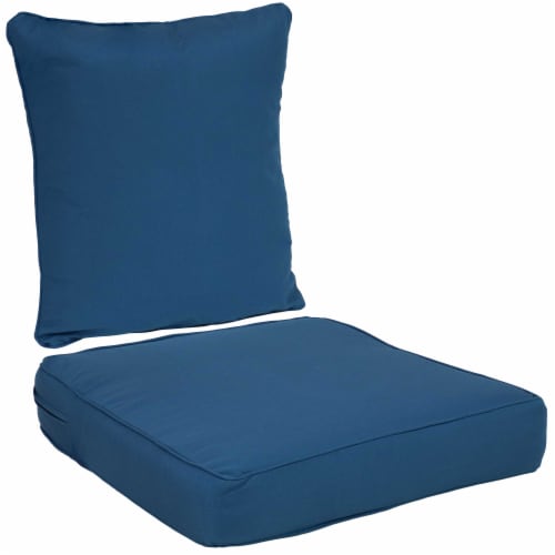 Sunnydaze Indoor/Outdoor Polyester Back and Seat Cushions - Blue, 4.25 -  Kroger