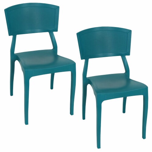 Teal plastic on sale dining chairs