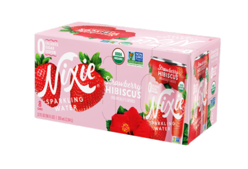 Nixie Sparkling Water Strawberry Hibiscus Perspective: front