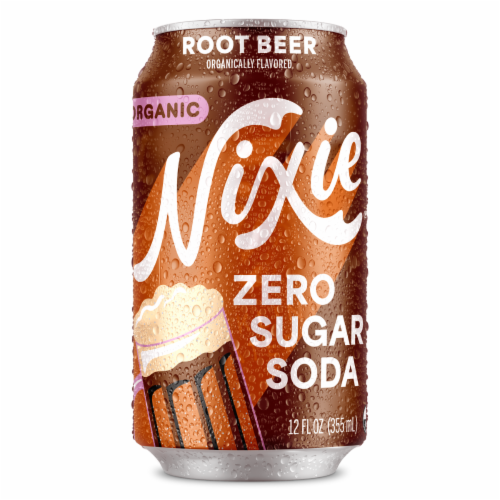 Nixie® Root Beer Organic Zero Sugar Soda Can Perspective: front