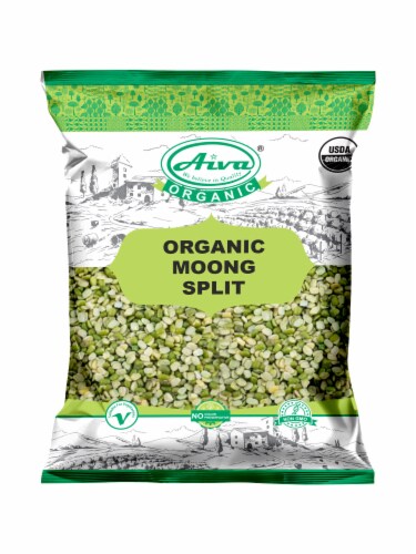 Organic Moong Split With Husk (Green Mung Bean Split) - Usda Certified Perspective: front