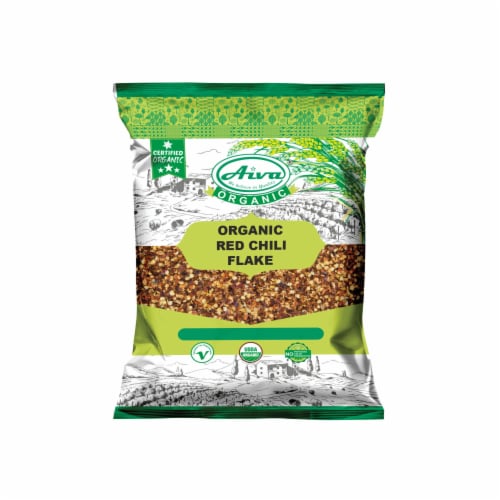 Aiva Organic Crushed Red Pepper (Chili Flakes) 7 oz Perspective: front