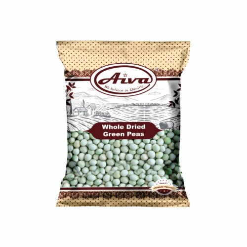Aiva Whole Dried Green Peas(Green Vatana) 1 LB Perspective: front