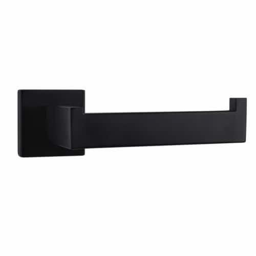 Bagno Lucido Stainless Steel Toilet Paper Holder - Matte Black Perspective: front