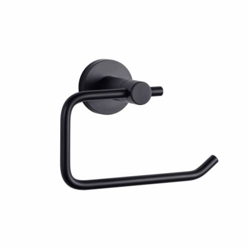 Bagno Nera Stainless Steel Toilet Paper Holder - Matte Black Perspective: front