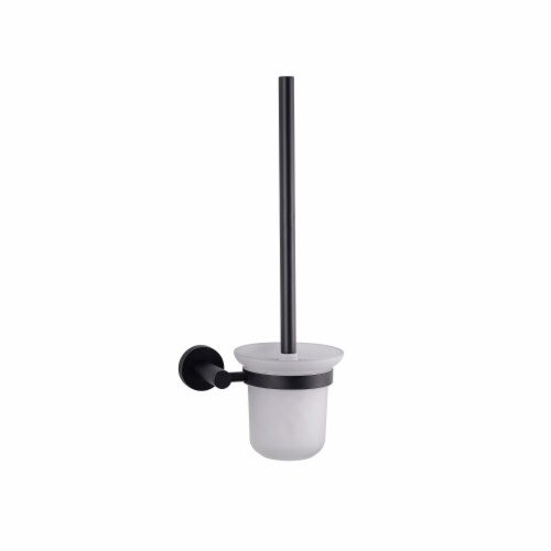 Bagno Nera Stainless Steel Toilet Brush - Matte Black Perspective: front