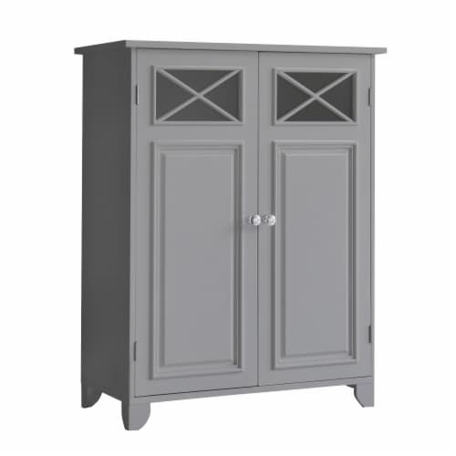 Elegant Home Fashions Wooden Bathroom Cabinet Standing Grey Dawson EHF-6841G Perspective: front