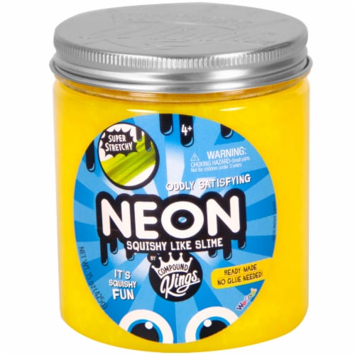 Compound Kings Oddly Satisfying Neon Slime Jar - Yellow Perspective: front