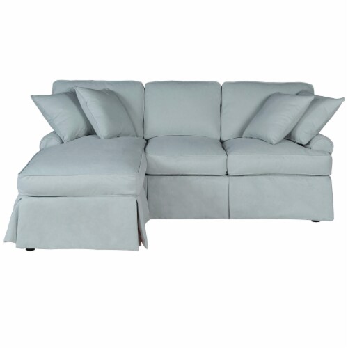 Slipcovered Sleeper Sofa with Reversible Chaise Ocean Blue 1 Fry s Food Stores