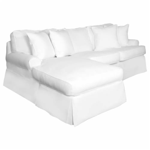 White performance discount fabric sectional