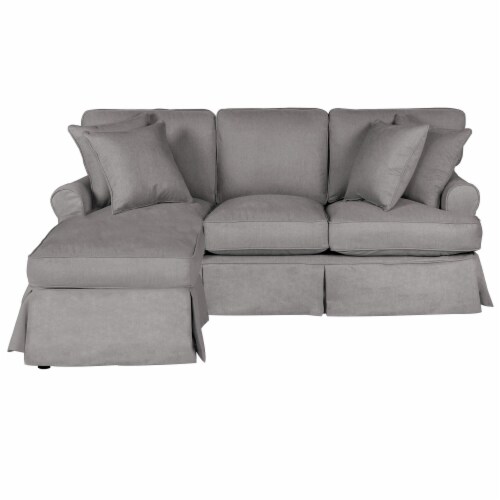Slipcovered Sleeper Sofa with Reversible Chaise Stain Resistant