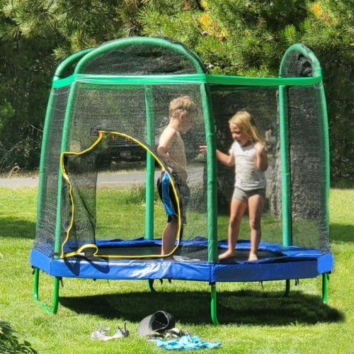 Clevr 7 Ft. Trampoline Bounce Jump Safety Enclosure Net W/ Spring Pad  Round, 1 each - Jay C Food Stores