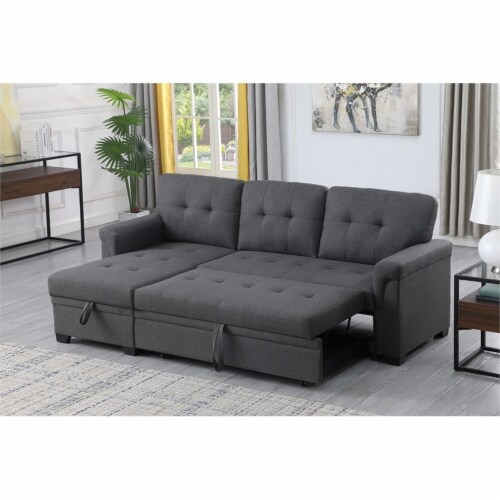 Reversible Sleeper Sofa Storage Chaise In Gray Lilola Home 1 Fred Meyer