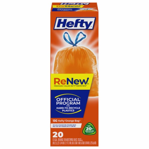 E48240 Hefty Renew Tall Kitchen Trash Bags, Unscented, 13 Gallon