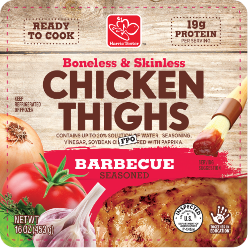 Harris Teeter™ Boneless & Skinless Barbecue Seasoned Chicken Thighs Perspective: front