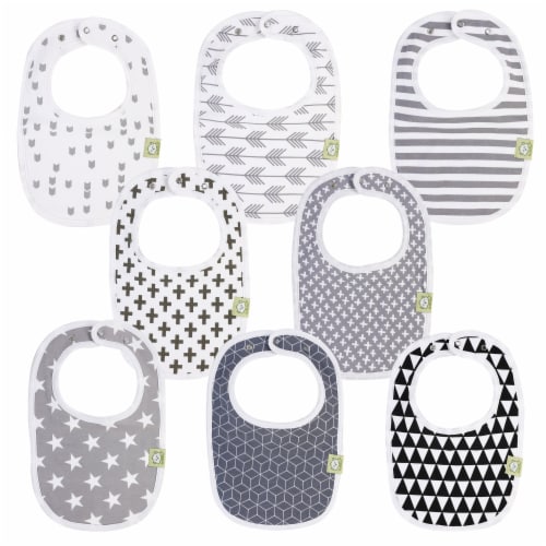 8 Pack Urban Drool Bibs Grayscale 8 QFC