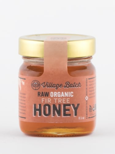 Village Batch Raw Organic Fir Tree Honey Perspective: front