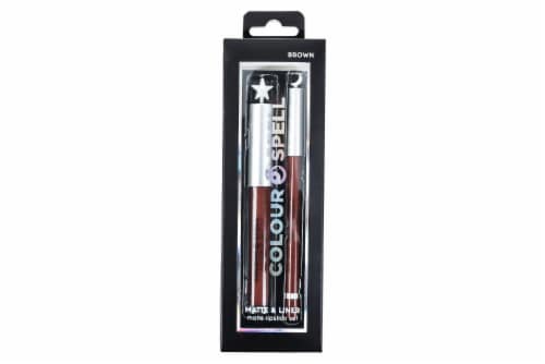 Colour Spell Matte Brown Lipstick Set Perspective: front