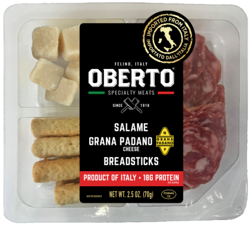 Oberto Salame Grana Padano Cheese Breadsticks Perspective: front