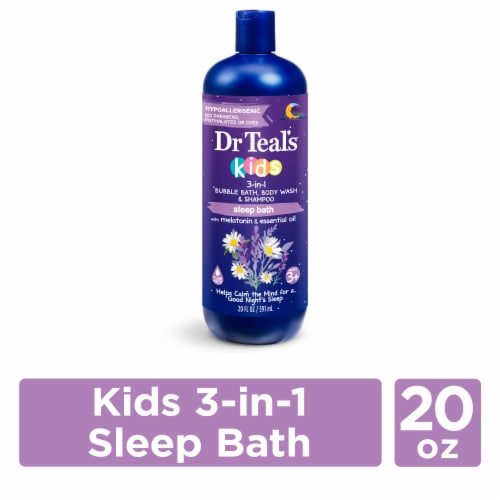 Dr. Teal's® Kids Melatonin 3-In-1 Bubble Bath Shampoo & Body Wash Perspective: front