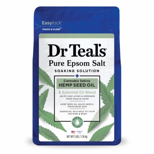 Dr Teal's® Hemp Seed Oil Pure Epsom Salt Bath Soak Perspective: front