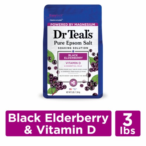 Dr Teal's® Black Elderberry Pure Epsom Salt Soaking Solution Perspective: front