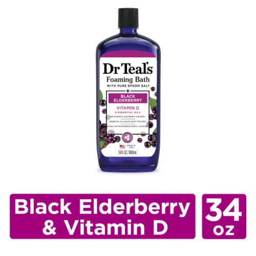 Dr Teal's® Vitamin D Black Elderberry with Epsom Salt Foaming Bath Perspective: front