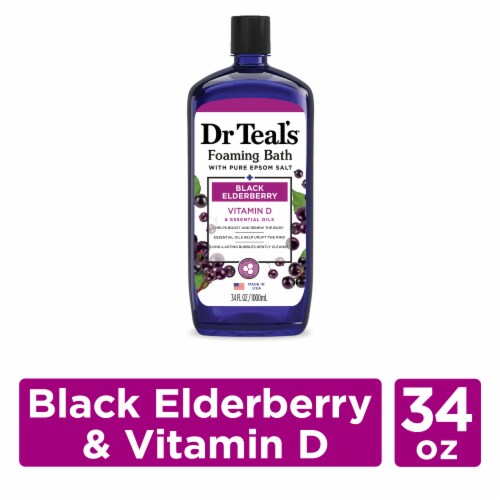 Dr Teal's® Vitamin D Black Elderberry with Epsom Salt Foaming Bath Perspective: front
