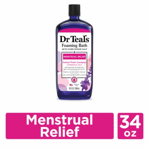 Dr Teal's Menstrual Relief Foaming Bath with Pure Epsom Salt Perspective: front