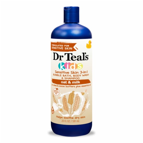 Dr Teal's® Kids Sensitive Skin Oat & Milk 3-in-1 Bubble Bath Body Wash & Shampoo Perspective: front
