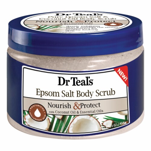 Dr Teal's Epsom Salt Body Scrub Perspective: front