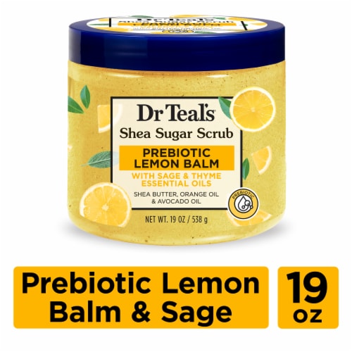 Dr Teal's® Prebiotic Lemon Balm Shea Sugar Scrub Perspective: front