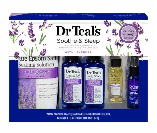 Dr. Teal's® Soothe Sleep Lavender Bathroom Gift Set Perspective: front
