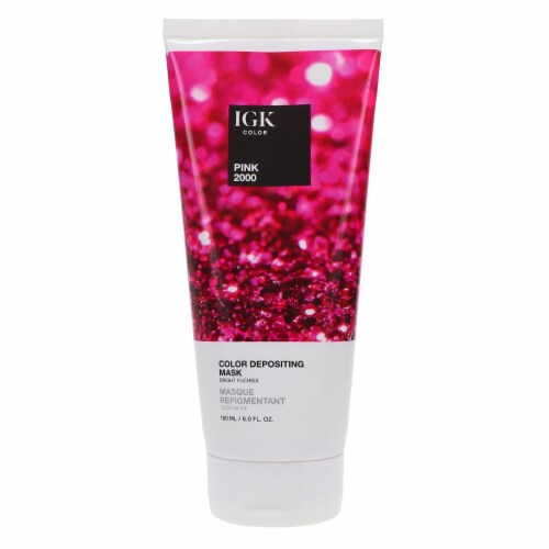 IGK Color Depositing Hair Mask Pink 2000 (Bright Fuchsia) 6 oz Perspective: front