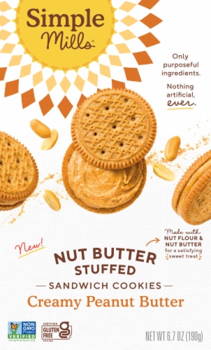 Simple Mills® Creamy Peanut Butter Stuffed Sandwich Cookies Perspective: front