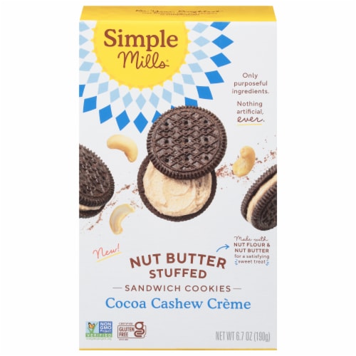 Simple Mills® Cocoa & Cashew Creme Nut Butter Stuffed Sandwich Cookies Perspective: front