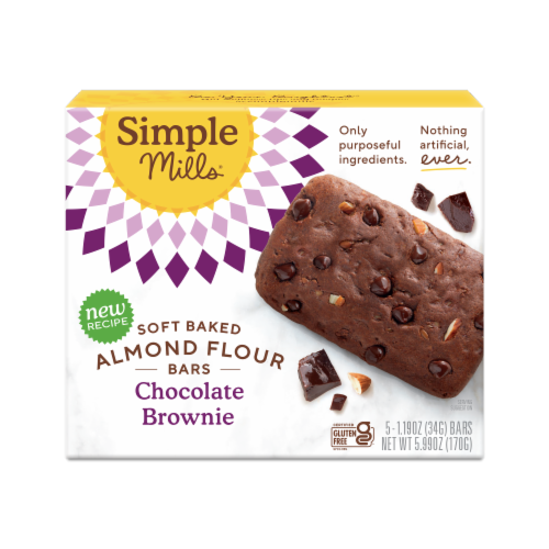 Simple Mills® Almond Flour Soft Baked Chocolate Brownie Bar Perspective: front