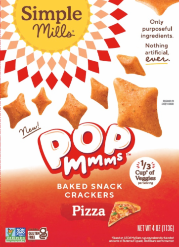 Simple Mills® Pop Mmms™ Pizza Baked Snack Crackers Perspective: front