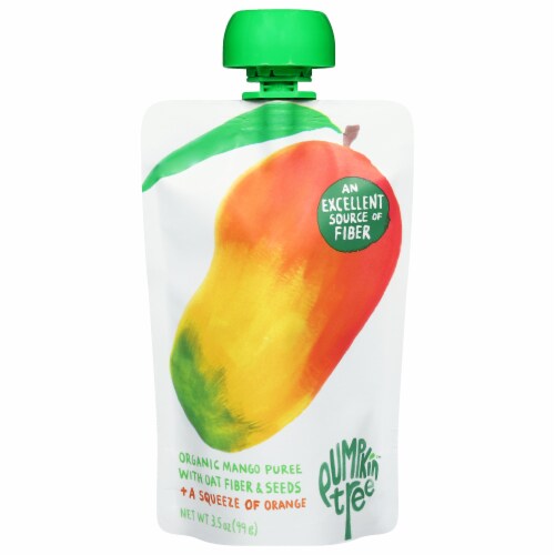Pumpkin Tree™ Organic Mango Puree With Oat Fiber & Seeds + A Squeeze Of Orange Pouch Perspective: front