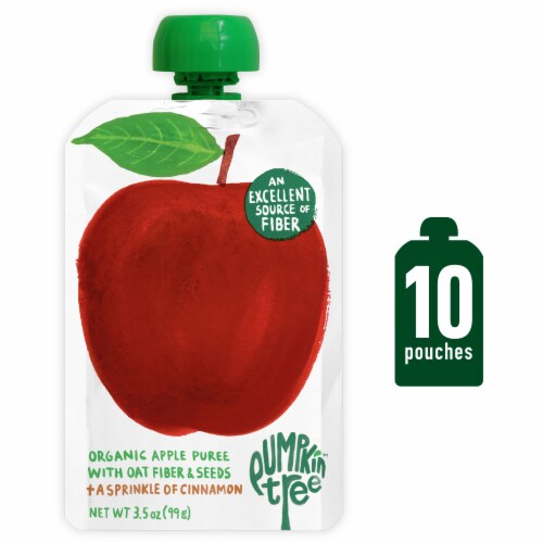 Pumpkin Tree™ Organic Apple Puree + Cinnamon Baby Food Pouch Perspective: front