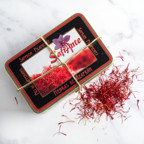 Spanish Saffron Tin (1 ounce) Perspective: front