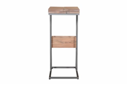 Quinn Foldable Table - Gray/Brown Perspective: front