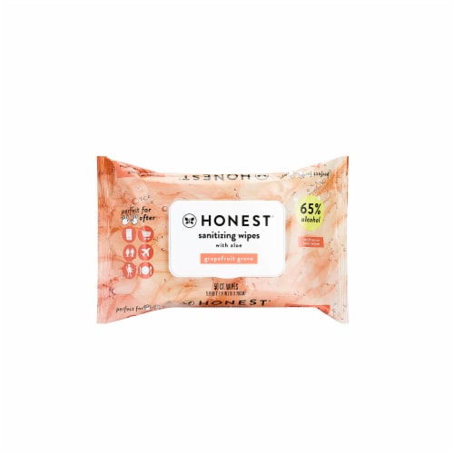 The Honest Co® Grapefruit Grove with Aloe Sanitizing Wipes Perspective: front