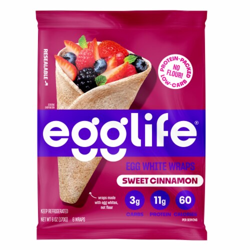 Egglife Sweet Cinnamon Egg White Wraps Perspective: front