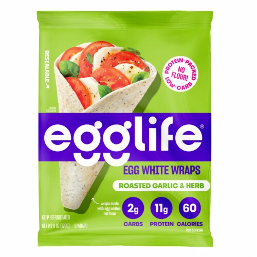 Egglife Roasted Garlic & Herb Egg White Wraps Perspective: front
