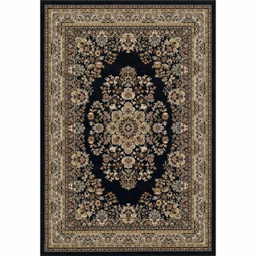 L-Baiet AK289C81 8 x 10 ft. Madeleine Oriental Rug, Black Perspective: front