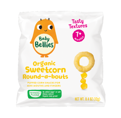 Little Bellies Baby Bellies™ Organic Sweetcorn Round-a-bouts Snack Perspective: front